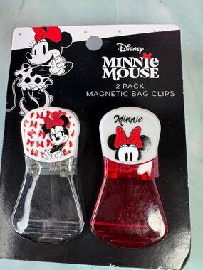 ★ Disney Minnie Mouse Magnetic Bag Clips 2 Pack Kitchen Food Sealer